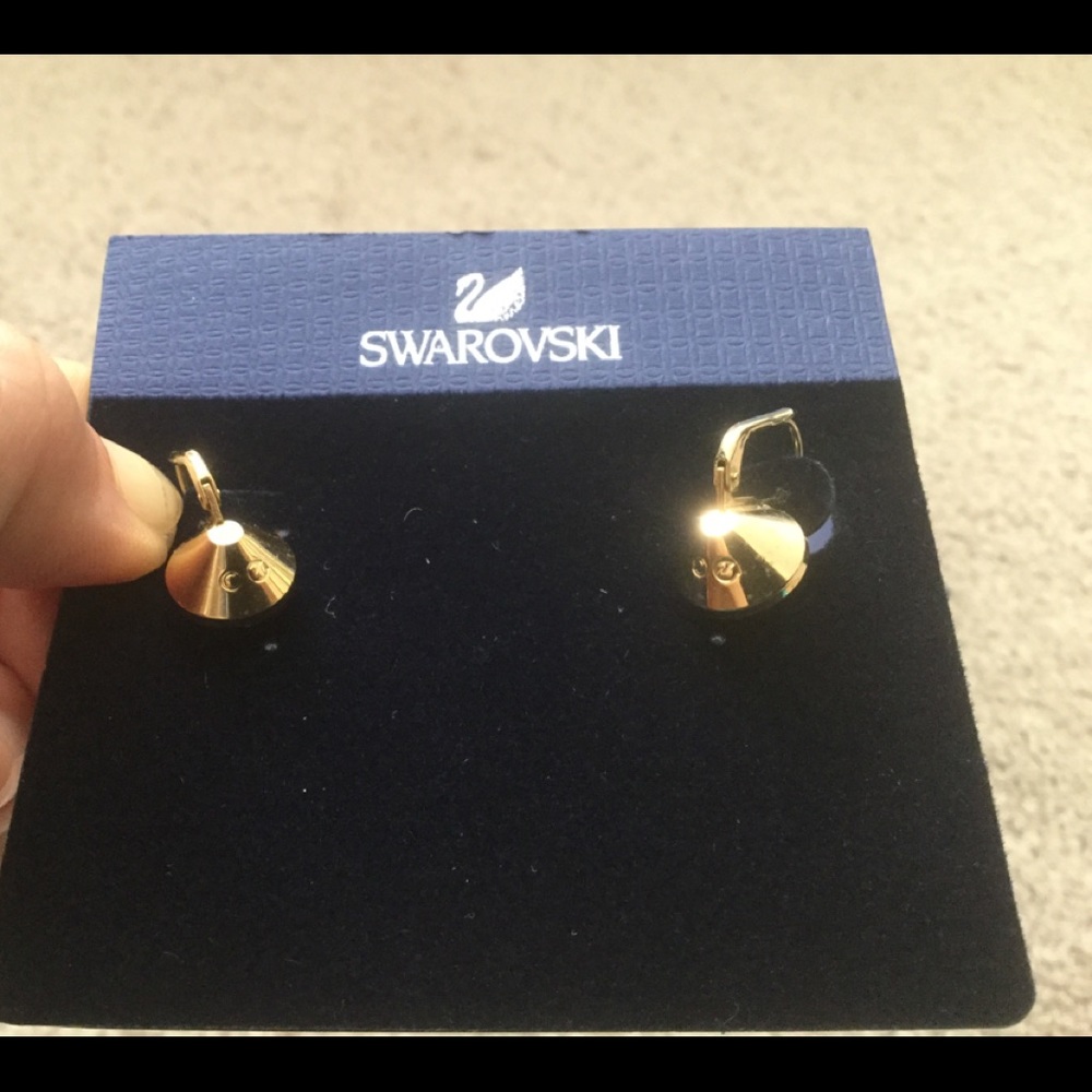 Authentic Swarovski Crystal Gold Tone Earrings